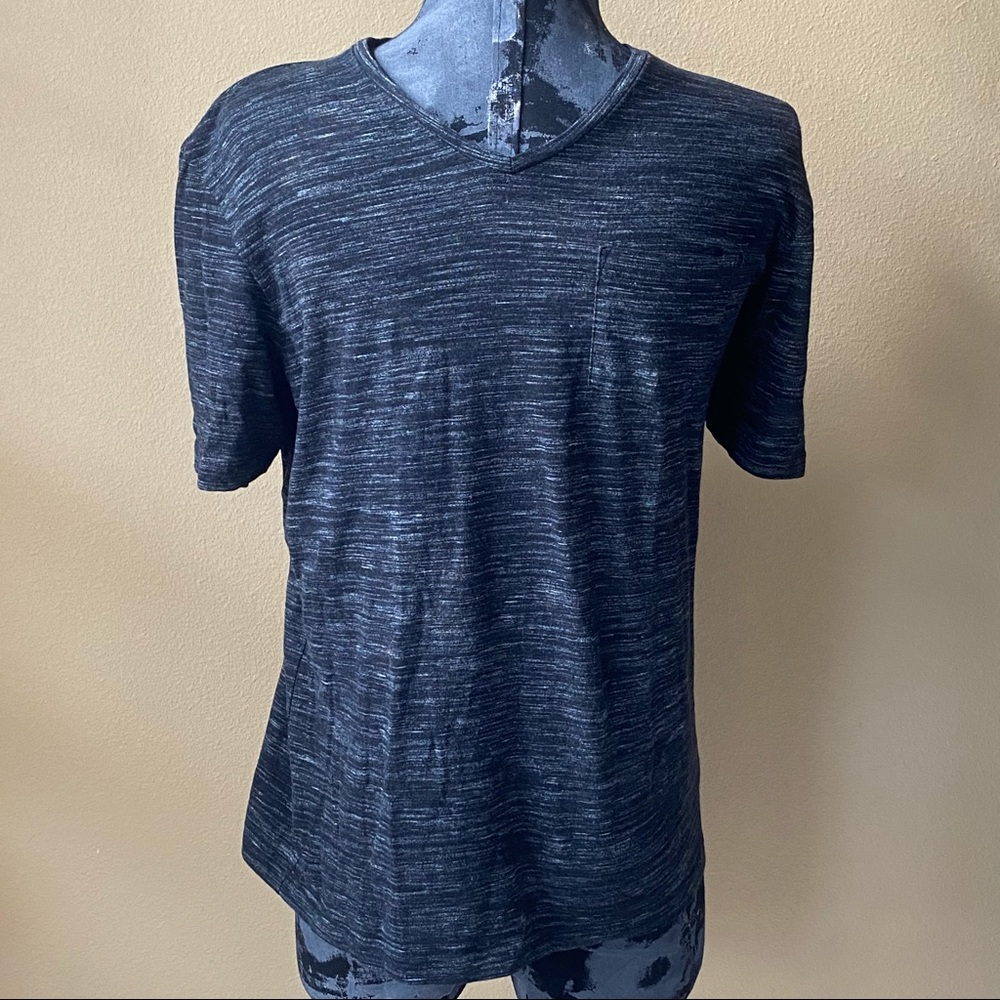 Ricky & Micky Tonal Striped V neck T-Shirt